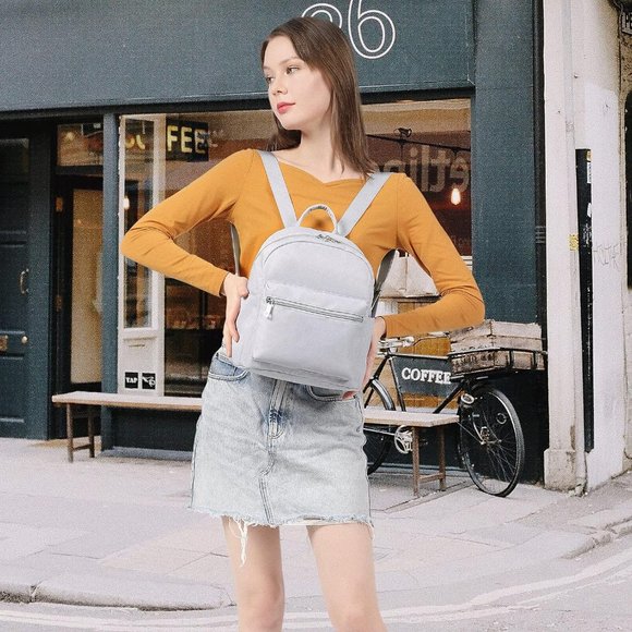 Women Grey Polyester Light Weight Small Waterproof Mini Backpack main image 10